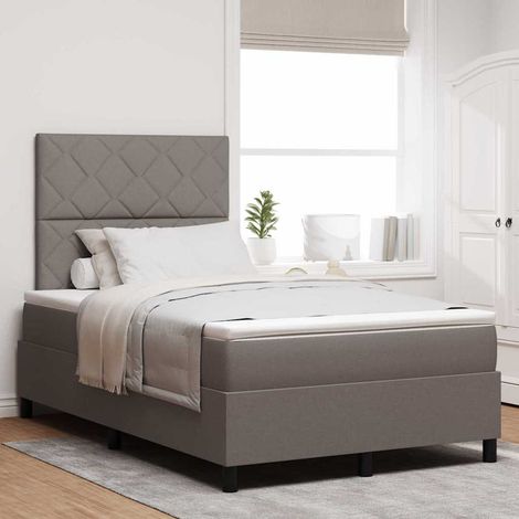 Boxspringbett mit Kopfteil Taupe 120 x 190 cm Stoff vidaXL (1/5)