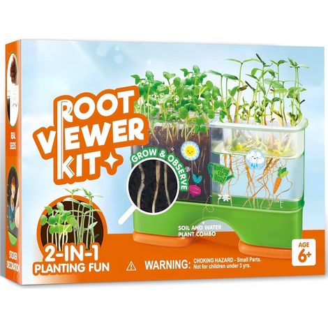 Kit de Culture de Plantes pour Enfants, 2 en 1 Racines Observateur Terreau (1/5)