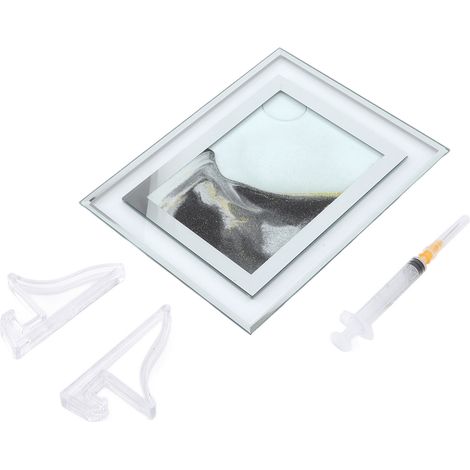 Tableau de Sable 3D Art Décoratif, Cadre Verre avec Sable Mouvant pour Bureau Noir (1/5)