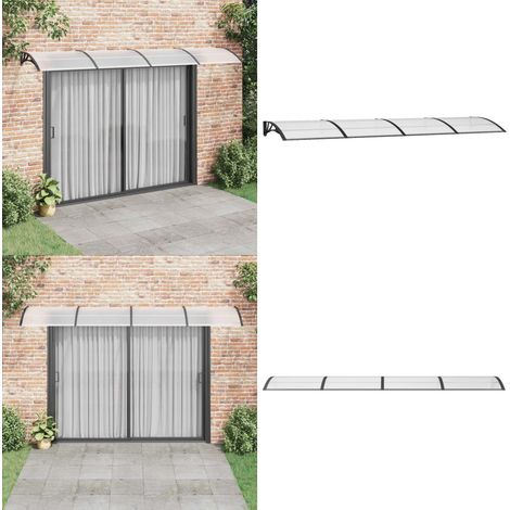 Auvent de porte Noir 400x100 cm Polycarbonate - Auvent De Porte - Abri Porte - Protection Pluie - Store Extérieur - Parasol Porte - Home & Living (1/5)