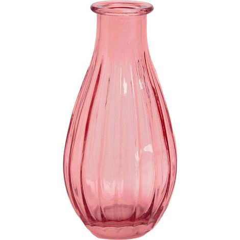 Vase à bourgeons en Verre Violet pour Fleurs Petites Bouteilles côtelées à col étroit pour décoration d'intérieur, Arrangements, centres de Table de Mariage, décoration de Table, (1/5)