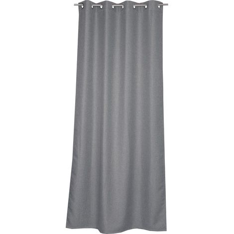 SCHÖNER WOHNEN Blickdichter Ösenvorhang OPACO - 1 Stück 140x250 cm, Grau