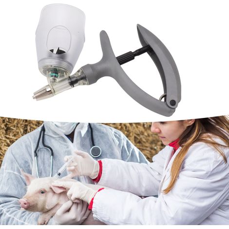 Automatische Haustierspritze mit einstellbarer Dosierung 0,1–2 ml aus ABS und Metall, 252 g mit Zubehör und Gleitmittel (1/5)