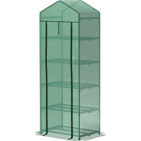 Serre de jardin Serre de jardin balcon étagère serre 5 niveaux 0,69 x 0,49 x 1,93 m acier bâche amovible PE vert (1/5)