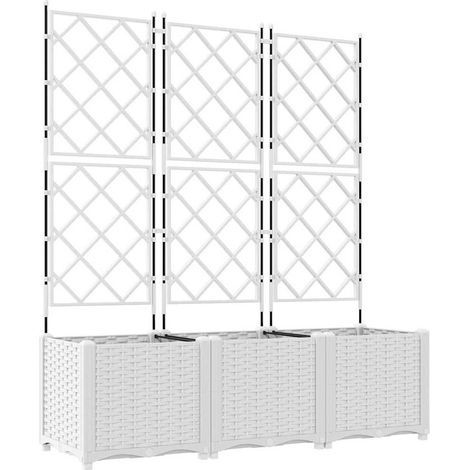 Maison Exclusive - Vaso da giardino 3 pcs Bianco 120 x 40 x 143 cm Plastica