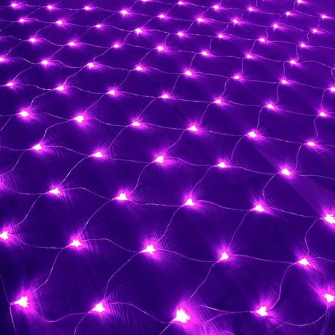 Filet lumineux 192LED, guirlande lumineuse étanche à piles, rideau de lumière maillé pour jardin extérieur intérieur Noël mariage fête décor mural (Multicolore, 3x2M) (1/5)