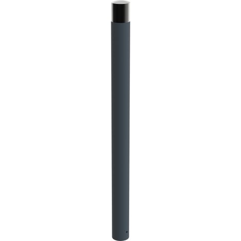Potelet à sceller Ténor - acier - tête bombée inox et tube Ø 102 - anthracite mat - RAL 7016 (1/2)