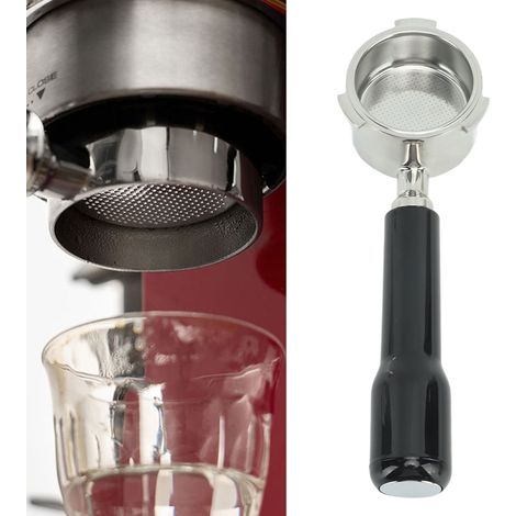 Bodenloser, einlagiger Siebträger mit Manometer, kompatibel mit DeLonghi DEDICA, EC0680/EC0685, 51 mm – Schwarzer Kunststoff (1/5)