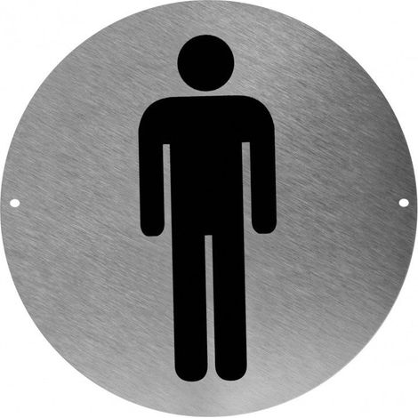 Cartel WC Hombres Acero Inoxidable 75mm Interior/Exterior