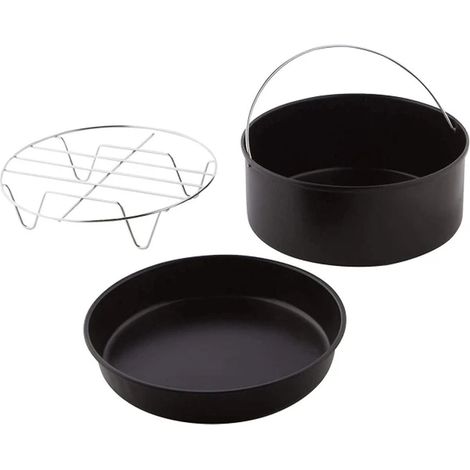 Air Fryer Baking Accessories For Cake And Pizza, Pizza Pan, Bbq Grill, Air Fryer For Simple Living, For Gowise, For Cosori, 6 Inch (1/4)