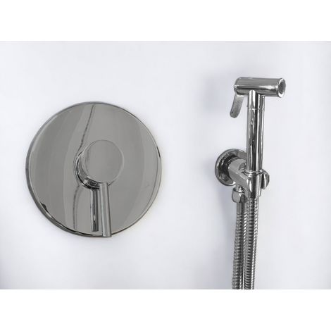 Bagnoclic – Kit WC en laiton avec mélangeur – Douche à main en laiton – Support chromé avec raccord intégré – Flexible 120 cm