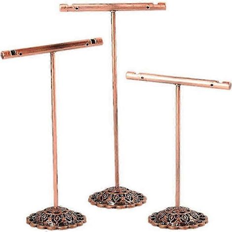 Présentoir portable pour boucles d'oreilles et bijoux, organisateur de colliers et clous en métal, support en T pour ornements (1/5)