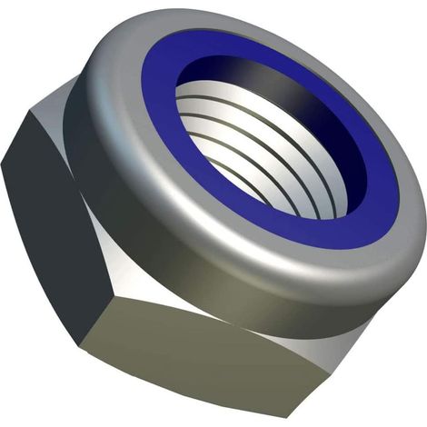 Écrou Hexagonal M14 - Lot de 2 - Acier Inoxydable A2 - Blocage Nylon Anti-vibration - Usage Industriel et Extérieur - Argent (1/5)