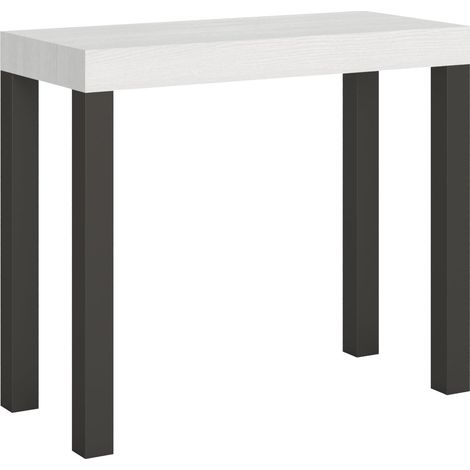 Consolle Allungabile 90-196x40x77 cm in Nobilitato Bianco (1/4)