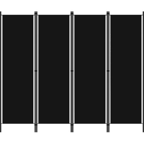 Paravent Cloison de séparation / 4 panneaux Noir 200x180 cm (1/5)