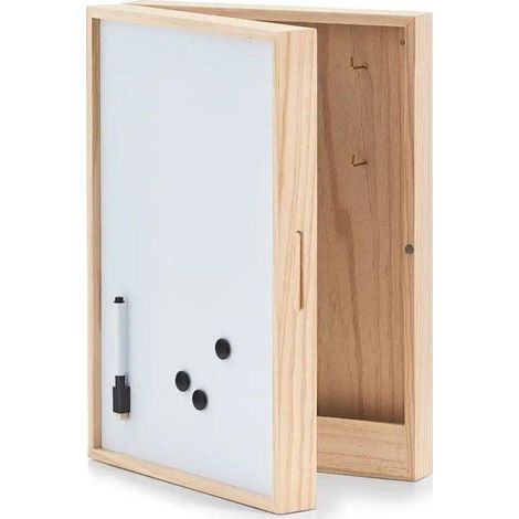 Stilvoller Schlüsselschrank, Magnettafel, 30 x 8 x 42 cm, weiß, ZELLER