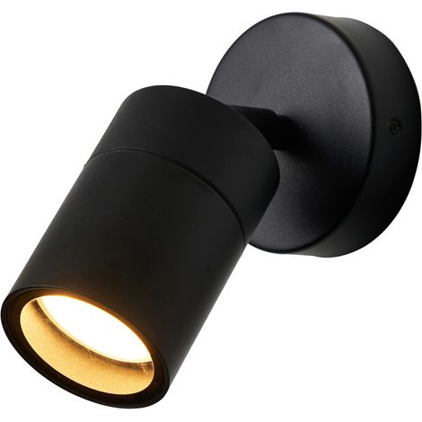 Litecraft Kenn Spotlight Outdoor Wall or Ceiling Adjustable GU10 Fitting - Black (1/4)