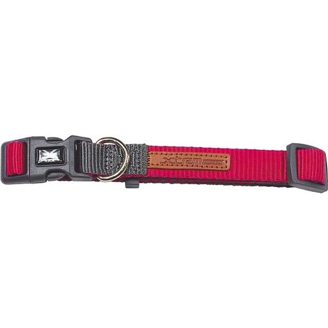 X-TRM Double Premium Collar Fuchsia-Gris 20-30 cm x 1 cm