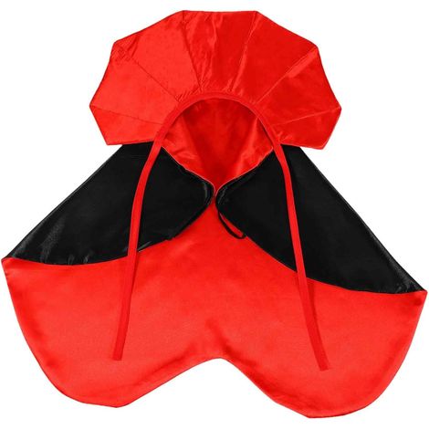 Cape de vampire réglable rouge et noire 50cm pour chien moyen, col montant, beagle, shiba, bouledogue français (1/5)