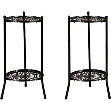 2X Support de Plante en Métal élégant à Deux Couches étagère Porte-Plante en Pot Support de Pot de Plante Grand Moderne pour Décor Intérieur Extérieur B (1/5)