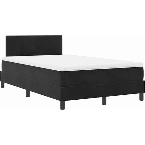 Maison Exclusive - LED Boxspringbett mit Matratze Schwarz 120 x 1