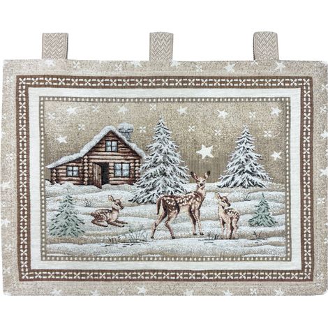 Copriforno Cucina Universale Cinigliato Decorazione Forno Chalet Marrone (1/4)