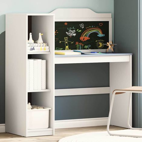 Chalkboard Desk with Shelf White and grey 120 x 45 x 118.5 cm vidaXL (1/5)