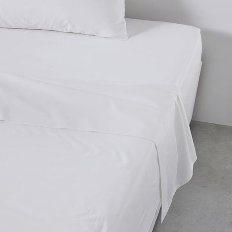 Today Essential - Lenzuolo piatto 2 persone 240 x 300 cm, in cotone, tinta unita, colore: Beige, Regina