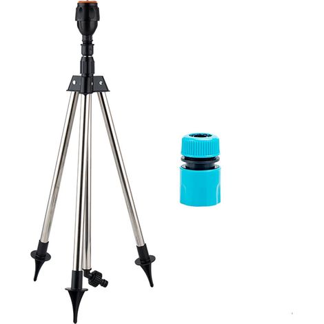 Arroseur trépied rotatif, arroseur d'irrigation automatique à rotation à 360°, arroseur pour pelouse, jardin et cour, système d'irrigation automatique domestique avec trépied télescopique (1/5)