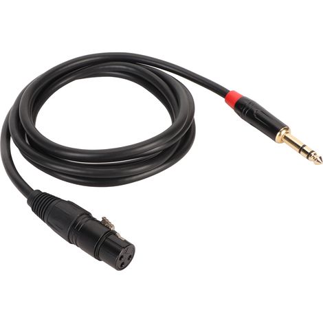 Câble microphone XLR femelle vers jack TRS 6,35 mm (1/4 pouce) symétrique, 2 m de long (1/5)