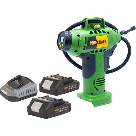 Compressore a batteria Procraft LK20 20 V 11 bar + 2 batterie da 2,0 Ah + caricabatterie