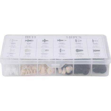 146pces 12 tailles clips de fixation plastique pour portière auto, rivets de garniture, attaches de panneau pour Toyota (1/5)