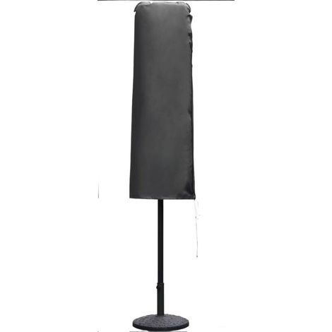 Housse de parasol 165×50/62 cm Capuchon pour Parasol de Jardin Ø 300 cm. imperméable et résistante aux déchirures tissu Oxford avec revêtement en PVC avec fermeture éclair . Noir (1/5)