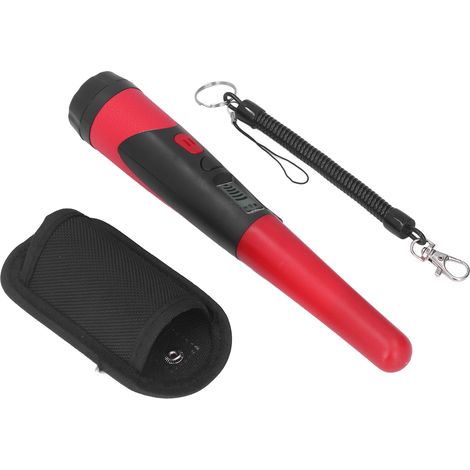 Détecteur de métaux portatif professionnel et ultra-sensible avec écran LCD et fonction lampe torche (rouge) (1/5)