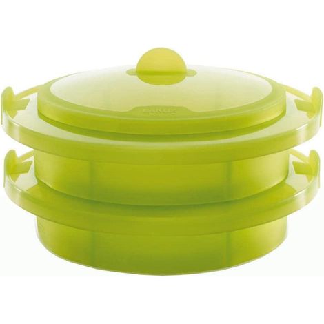 Lékué Vaporiera, 2 livelli + coperchio verde (1/4)