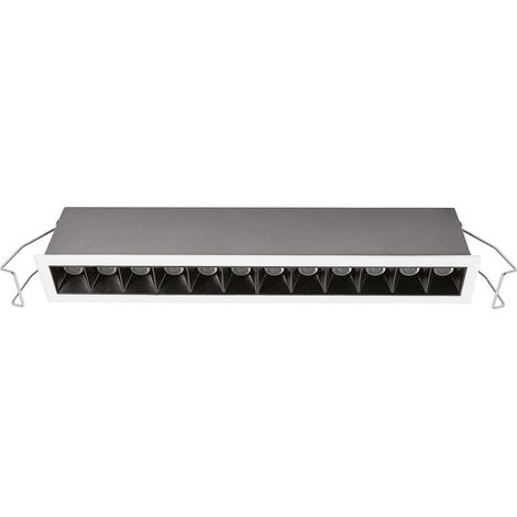 Spot Encastrable Gfa 20W Led 3000K, Optique Anti-Éblouissement, Structure En Aluminium Noir Et Blanc Brillant, Ip20, Classe Ii - Gealuce (1/2)