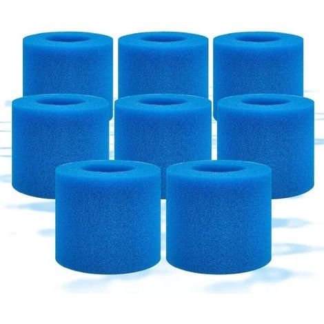 Packung mit 10 Schwammkartuschen für Bestway Poolfilter Größe 6, Typ VI, kompatibel mit Bestway 58383 Filtern, wiederverwendbar (1/5)