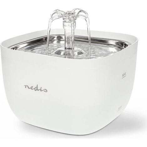 Nedis Trinkbrunnen für Katzen und Hunde / 2.0 l / 40 dB / 1.50 m / Wasserfontäne / 1 Stück