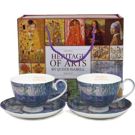 Tazas de porcelana, 2 piezas, monedas de nenúfar, + platillos - Patrimonio de las Artes (1/5)