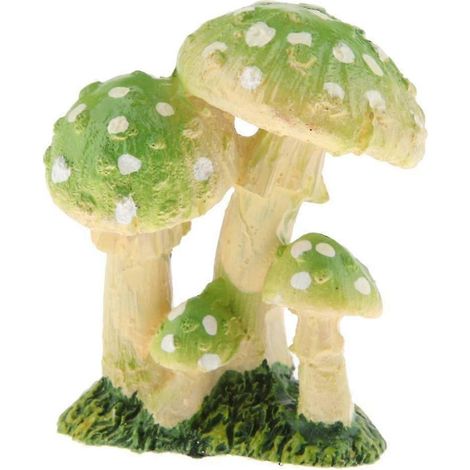 Décoration de jardin féerique : statue de champignon et figurines miniatures de fées en résine. Artisanat en résine.-Cyan C