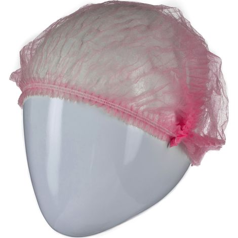 Charlotte cheveux Jetable, Rose en Polypropylène, taille Unique pour Industrie alimentaire ( Prix pour Paquet de 100 )