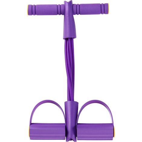 Pédale de fitness avec bande de résistance, appareil d'entraînement pour le remodelage corporel, modèle violet à 6 tubes (1/5)