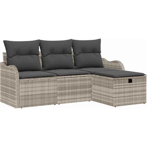 Maison Exclusive - Conjunto de sofá de jardín 4 uds. Poliratán (1/5)