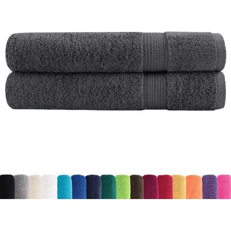 vidaXL Toallas premium SOLUND 2 uds antracita 100x200 cm 600 gsm (1/2)