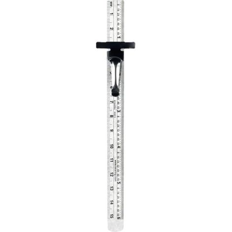 Règle en Acier Inoxydable de Poche 15cm Clips Détachables Graduations Gravées en Permanence, Format Portable, Usage Couture et Patchwork, Finition Argenté (1/5)