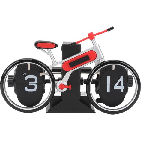 Reloj de Sobremesa Bicicleta Retro, Mecanismo Flip Down en Metal y Plástico 20x13cm – Ideal para Decoración de Oficina (1/5)