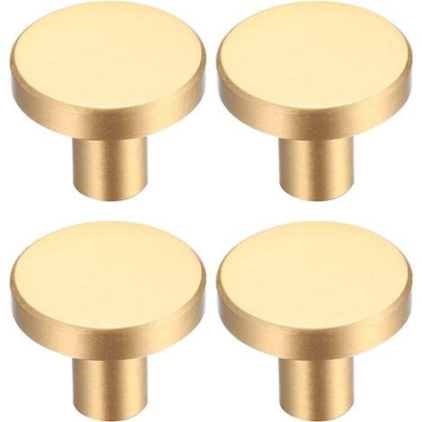 royaluxe - 4 Pièces Boutons de Tiroir, Boutons de Meubles en Or, Boutons Armoire Ronds, Boutons de Tiroir en Laiton Doré, Poignees de Porte de Cuisine pour Décor - 20 25 mm, (1/5)