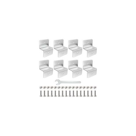 Lot de 8 Support Panneau Solaire Type Z Panneau Solaire Montage Kit Aluminium Comprend des Écrous et des Vis pour Toit de Camping Car, Bateau, Cabine