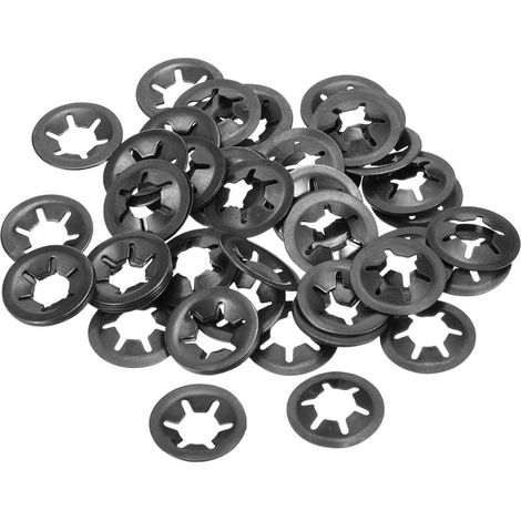 M6 Lock Washer 5.5mm ID 16mm OD Internal Tooth Speed Push Clip 65Mn Black Oxide Finish 60pcs (1/3)