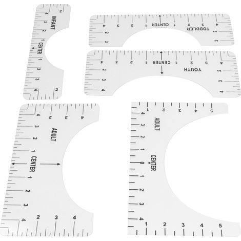 Équerre de guidage T-shirt PVC, outil d'alignement pour encolure ronde, règle de centrage pour couture (1/5)